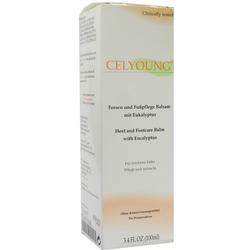 Eine Schachtel Celyoung Fußbalsam mit Eukalyptus für trockene Füße.