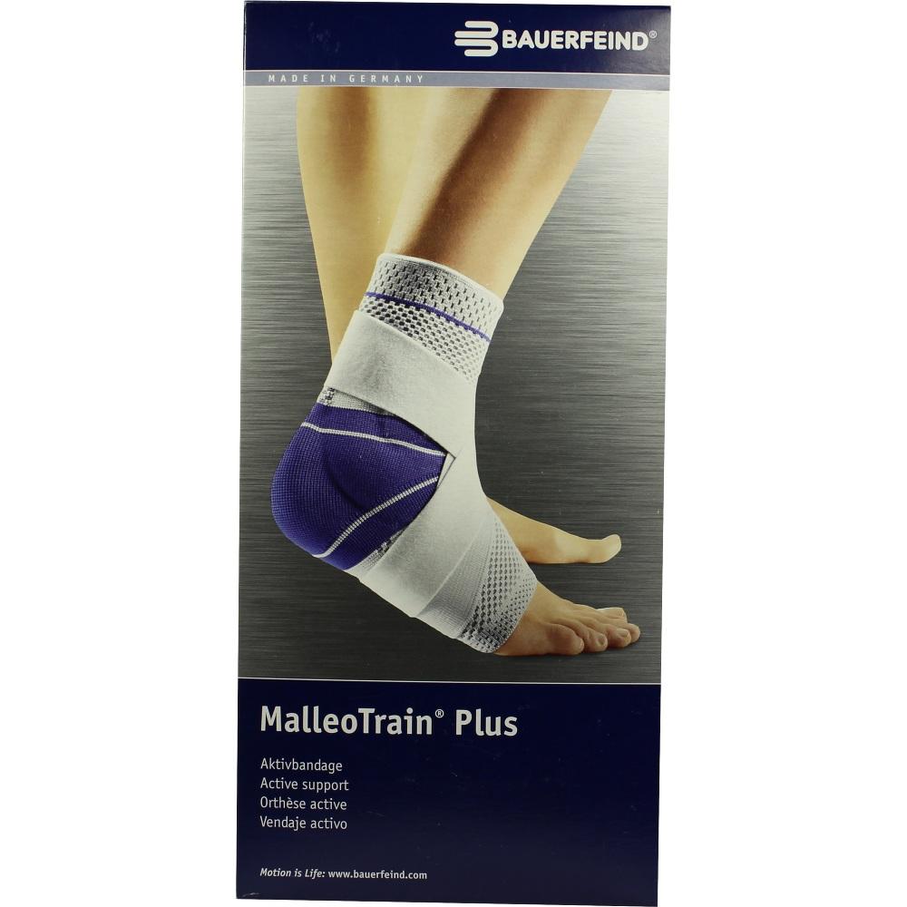 Eine Person trägt eine weiße und lila Fußbandage.
